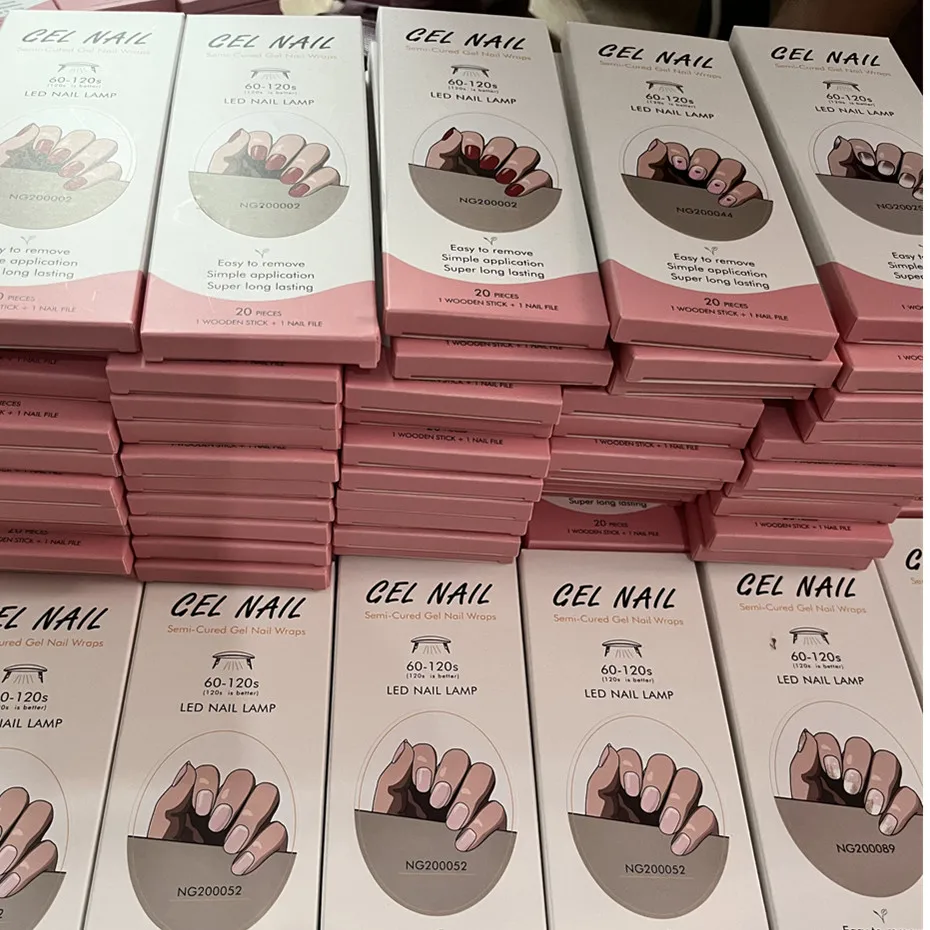 16/18/20Tips Gel Nail Stcikers - Full Cover Adhesive avaliação e preço